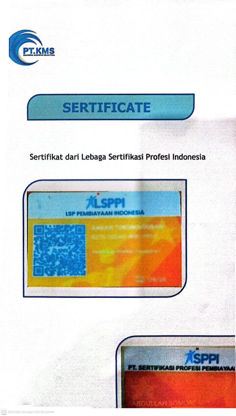Sertifikat SPPI BNSP