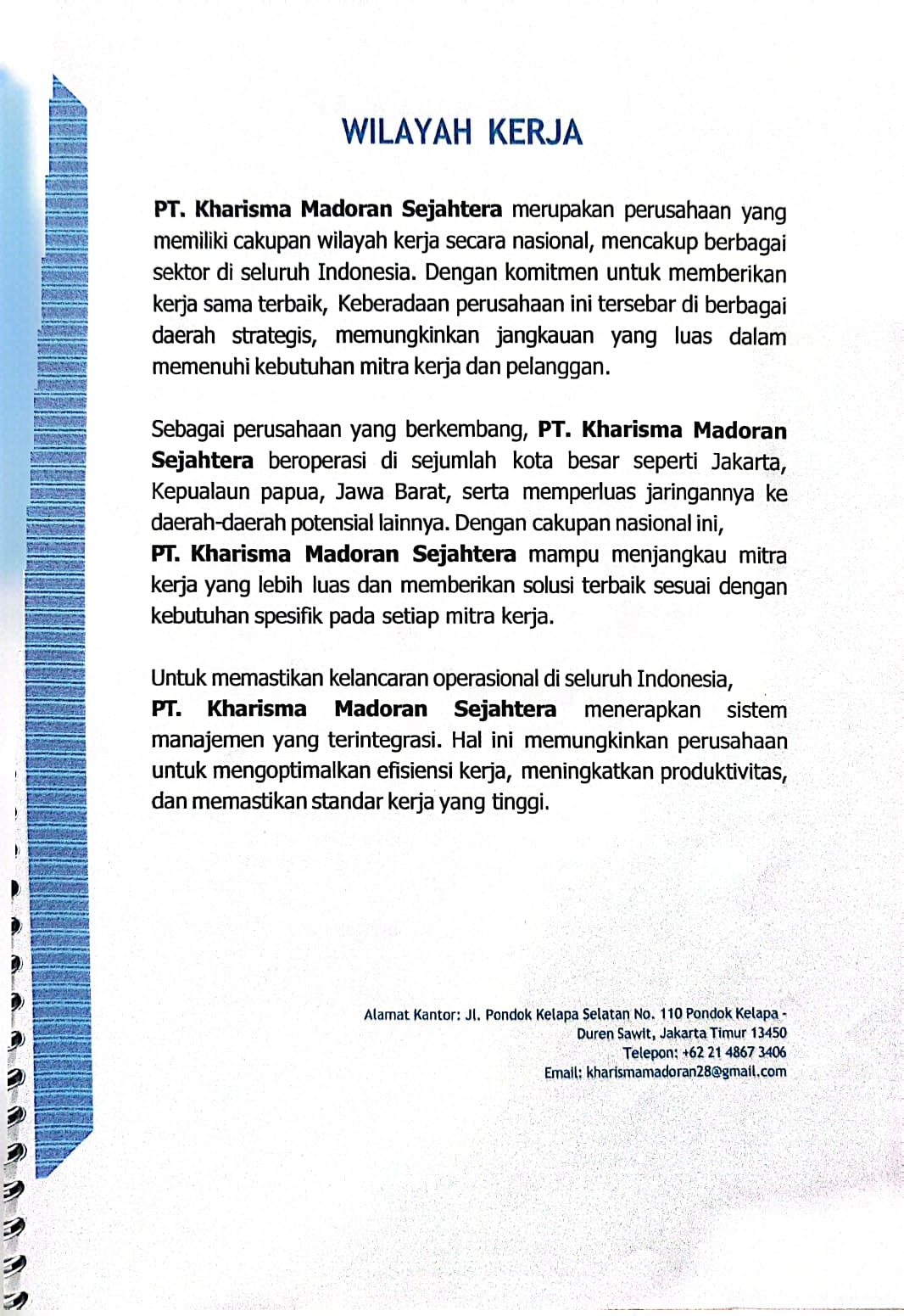 Dokumen Pemetaan Wilayah Kerja PT KMS